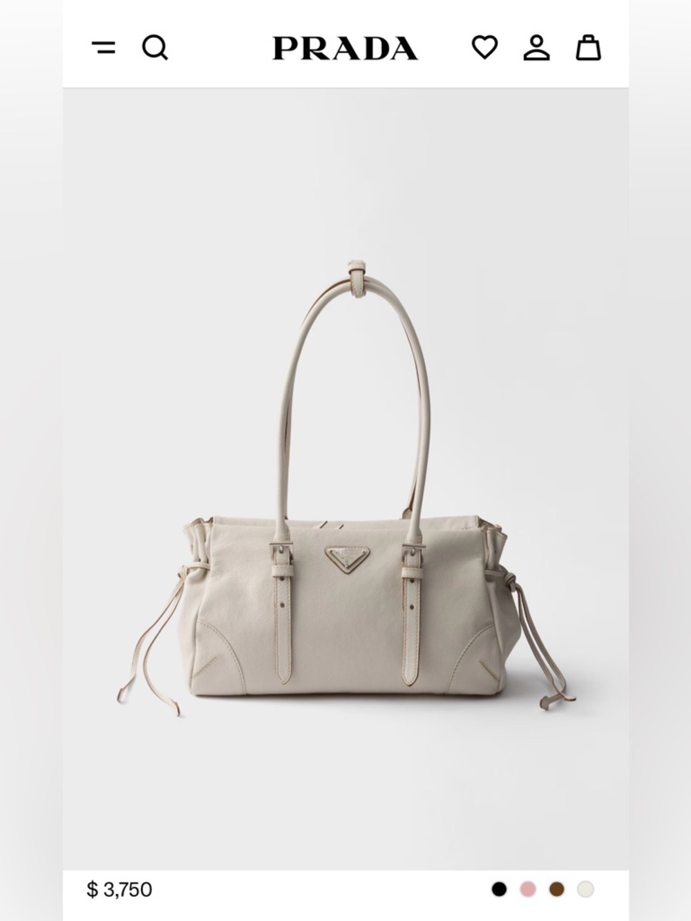 Prada Bonnie Medium Antiqued Leather Tote Bag
